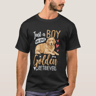 Just A Boy Who Loves Golden Retrievers T-Shirt