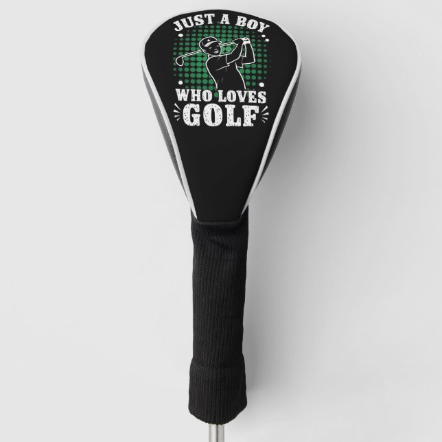 Just a Boy who loves Golf Club Golfer Golfing Golf Head Cover (Front)