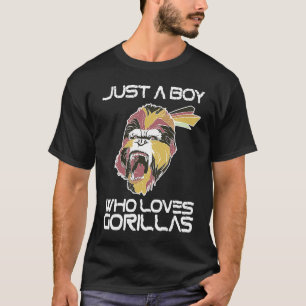 Just A Boy Who Loves Gorillas Largest Primate Gori T-Shirt