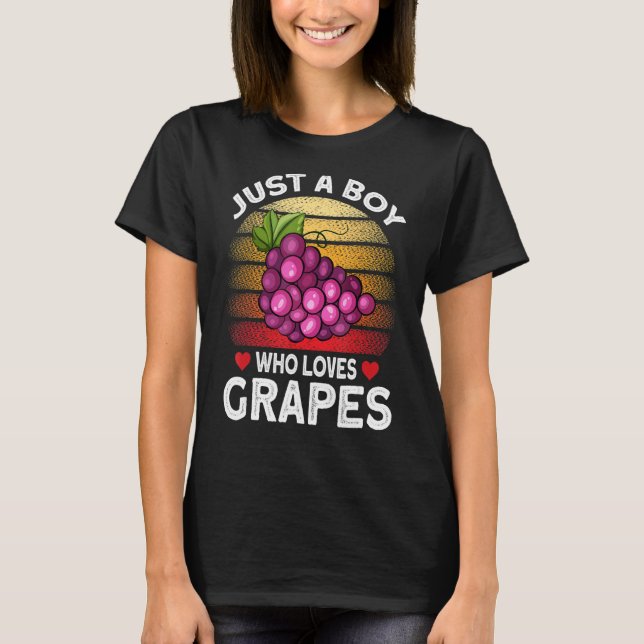 Just A Boy Who Loves Grapes T-Shirt (Front)