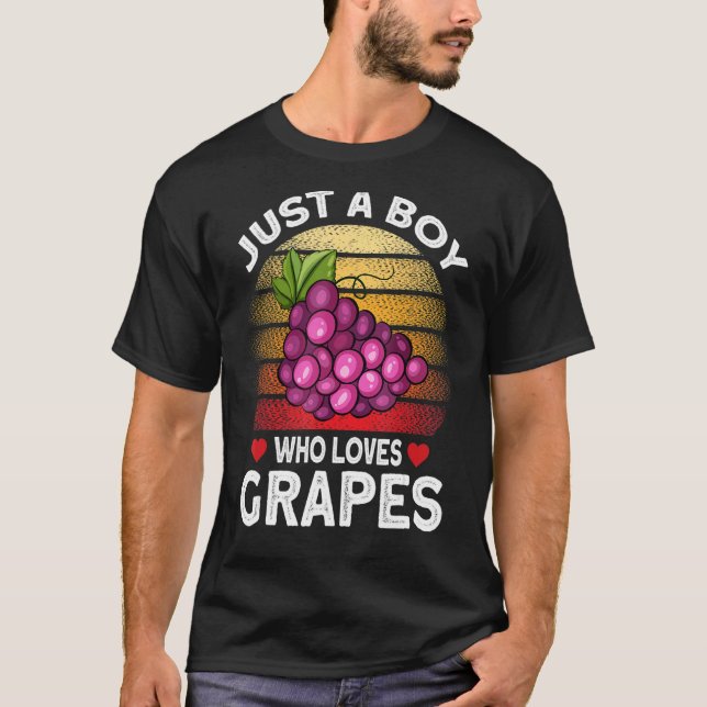 Just A Boy Who Loves Grapes T-Shirt (Front)