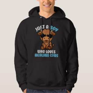 Just A Boy Who Loves Highland Cows Highland Cattle Hoodie