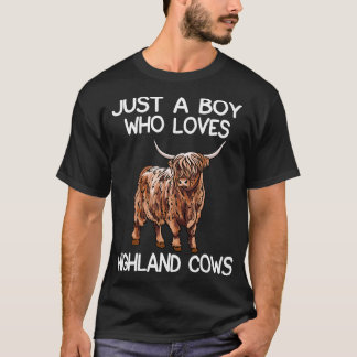 Just A Boy Who Loves Highland Cows T-Shirt