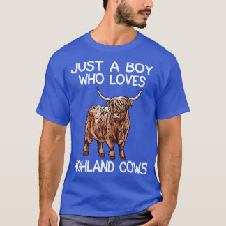 Just A Boy Who Loves Highland Cows T-Shirt