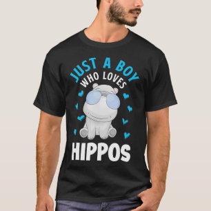 Just A Boy Who Loves Hippos Hippopotamus Hippo Lov T-Shirt