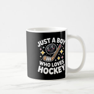 Just A Boy Who Loves Hockey Kids Cute Ice Hockey Coffee Mug
