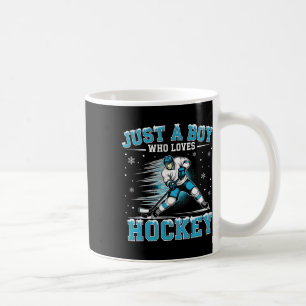 Just A Boy Who Loves Hockey Player Ice Hockey Kids Coffee Mug