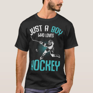 Just A Boy Who Loves Hockey Player Ice Hockey Kids T-Shirt