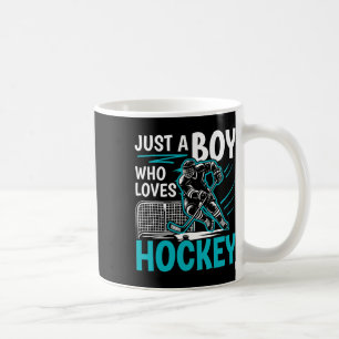 Just A Boy Who Loves Hockey Player Youth Boys Kids Coffee Mug