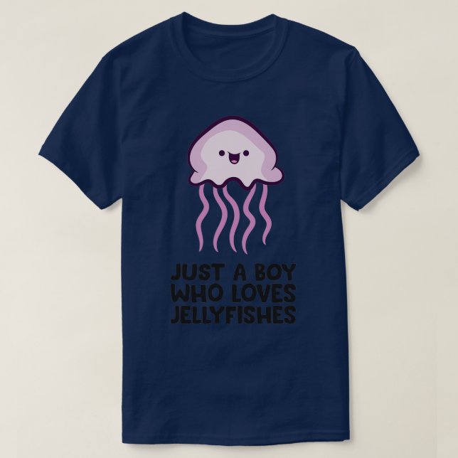 Just a Boy Who Loves Jellyfishes T-Shirt (Design Front)
