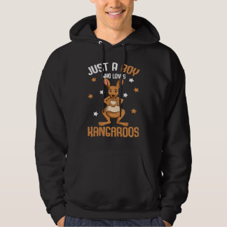 Just a Boy who loves Kangaroos Kids Boys Kangaroo Hoodie
