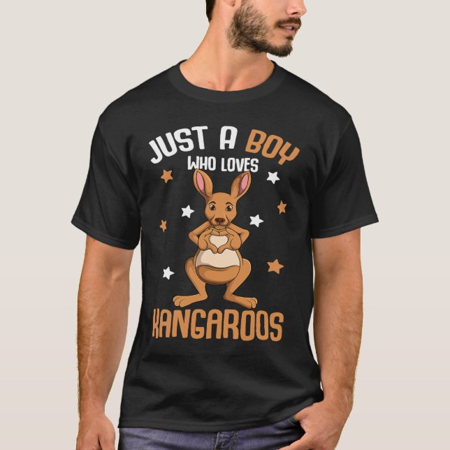 Just a Boy who loves Kangaroos Kids Boys Kangaroo T-Shirt (Front)