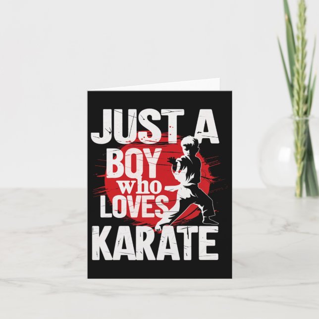 Just A Boy Who Loves Karate Martial Arts Karate Ki Card (Front)