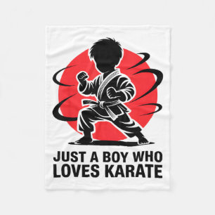Just A Boy Who Loves Karate Martial Arts Karate Lo Fleece Blanket