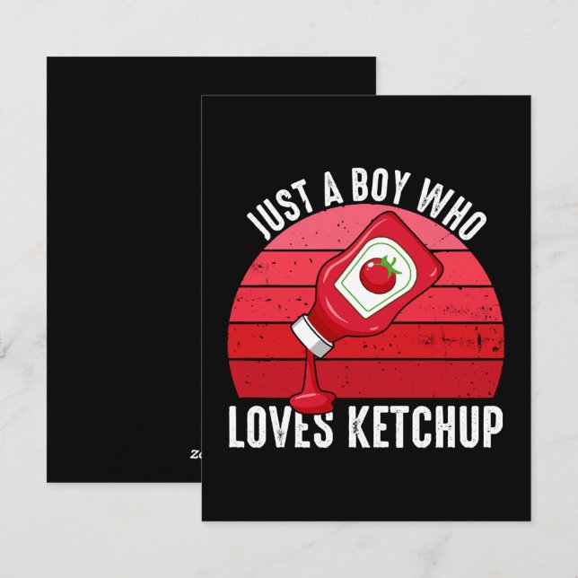 Just A Boy Who Loves Ketchup Holiday Card (Front/Back)