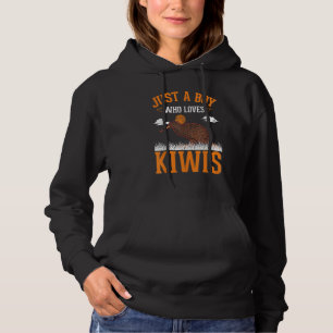Just a boy who loves Kiwis Boy Kiwi Bird Hoodie