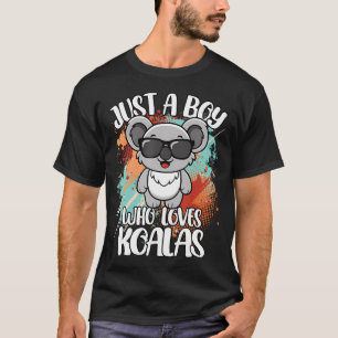 Just A Boy Who Loves Koalas Funny Retro Animal Boy T-Shirt
