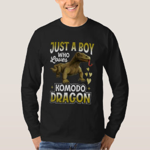 Just A Boy Who Loves Komodo Dragon Costume Men Kid T-Shirt