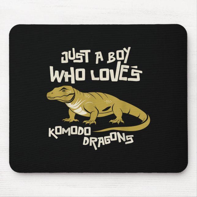 Just A Boy Who Loves Komodo Dragons Reptile Animal Mouse Mat (Front)