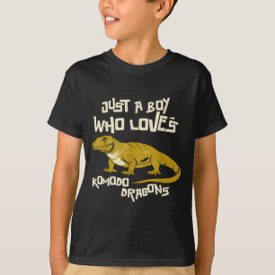 Just A Boy Who Loves Komodo Dragons Reptile Animal T-Shirt