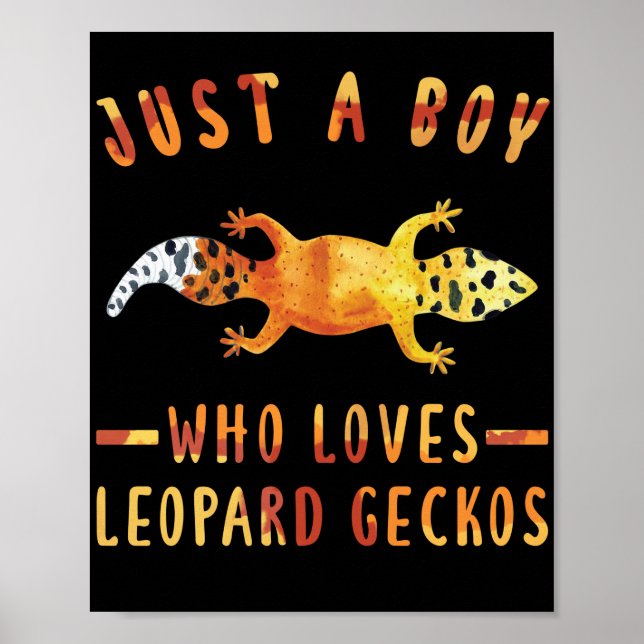 Just A Boy Who Loves Leopard Geckos  Lizard Poster (Front)