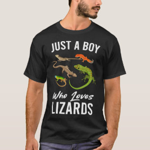 Just A Boy Who Loves Lizards Reptile Kids Boys T-Shirt