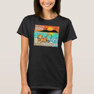 Just A Boy Who Loves Monkeys Mens Animal Retro 5 T-Shirt