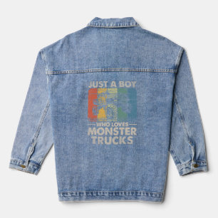 Just A Boy Who Loves Monster Trucks Denim Jacket
