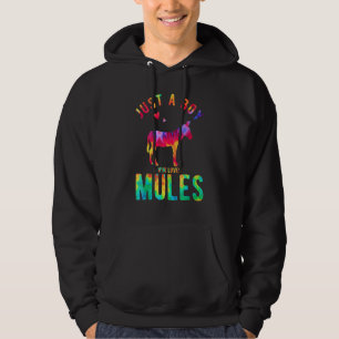 Just A Boy Who Loves Mules Mule Lover Funny Mule Hoodie