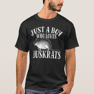 Just A Boy Who Loves Muskrats Retro Muskrat T-Shirt