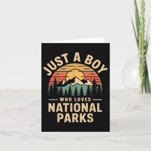 Just A Boy Who Loves National Parks Retro Nature V Card