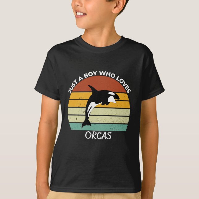 Just a boy who loves orcas T-Shirt (Front)