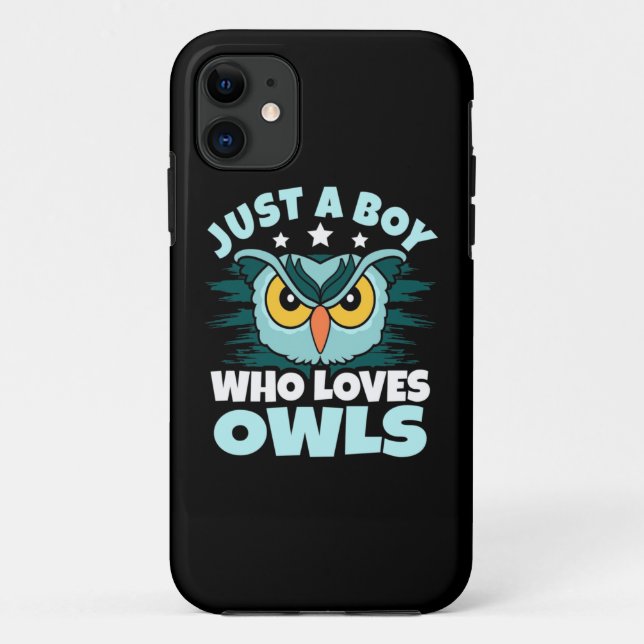 Just A Boy Who Loves Owls Case-Mate iPhone Case (Back)