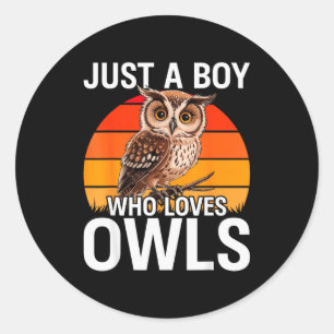 Just A Boy Who Loves Owls For Toddlers Boys Kids B Classic Round Sticker