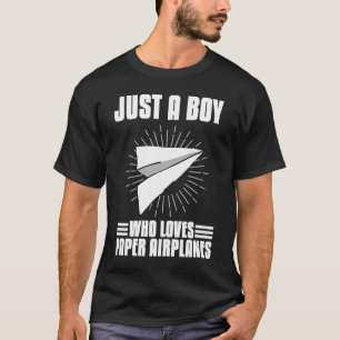Just A Boy Who loves Paper Aeroplane Kids Toddler T-Shirt