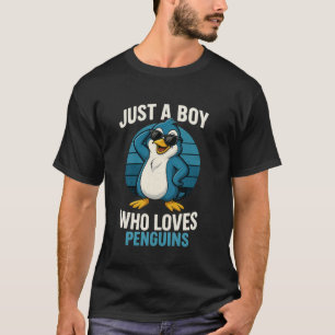 Just A Boy Who Loves Penguins Funny Cute Animal De T-Shirt