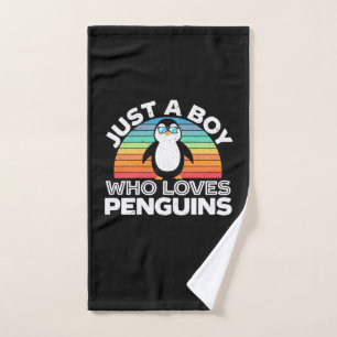 Just A Boy Who Loves Penguins Hand Towel