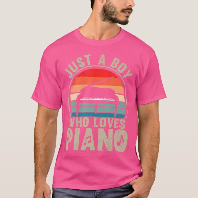 Just A Boy Who Loves Piano Recto Pianist T-Shirt (Front)