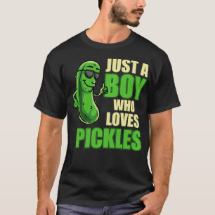 Just A Boy Who Loves Pickles Funny Pickle Boy Pull T-Shirt