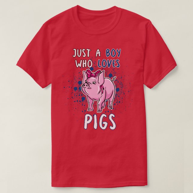 Just A Boy Who Loves Pigs T-Shirt (Design Front)