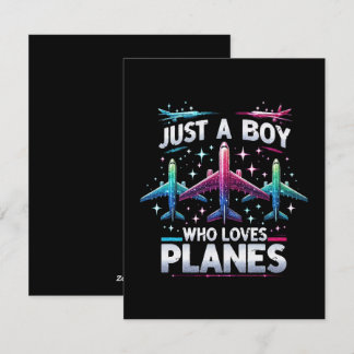 Just A Boy Who Loves Planes Holiday Card