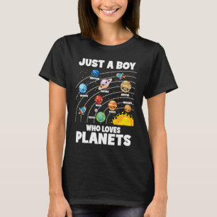 Just A Boy Who Loves Planets Solar System Astrolog T-Shirt