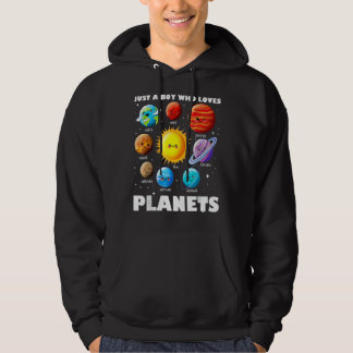 Just A Boy Who Loves Planets Solar System Space Sc Hoodie
