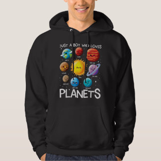 Just A Boy Who Loves Planets Solar System Space Sc Hoodie