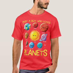 Just A Boy Who Loves Planets Solar System Space Sc T-Shirt