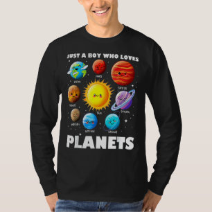 Just A Boy Who Loves Planets Solar System Space Sc T-Shirt