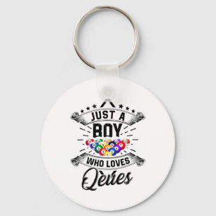 Just A Boy Who Loves Queues Billard Pool Snooker P Key Ring
