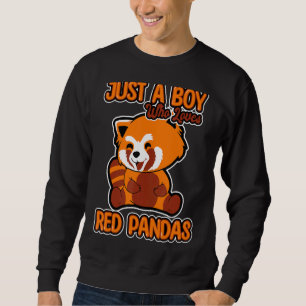 Just A Boy Who Loves Red Pandas Quote Men Red Pand Sweatshirt