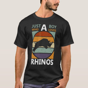 Just A Boy Who Loves Rhinos Retro  Chubby Rhinos 1 T-Shirt