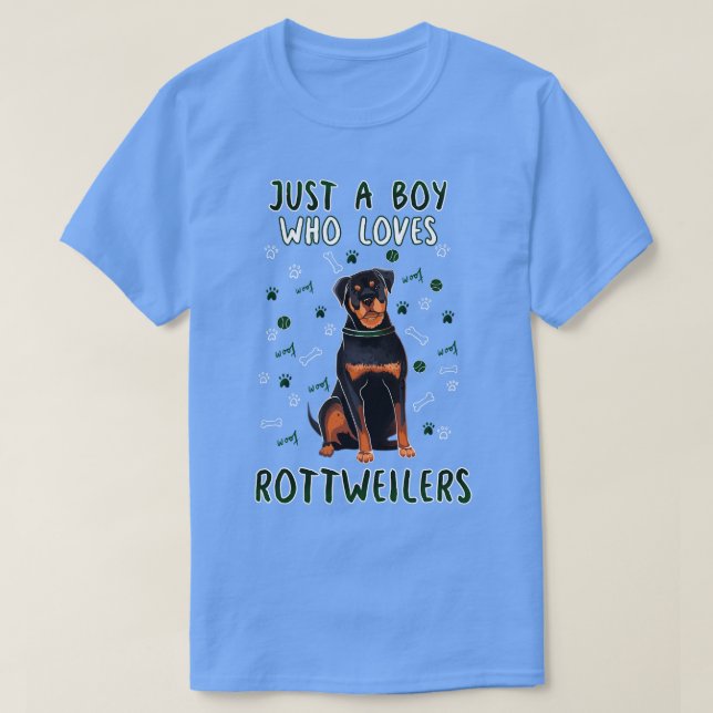 Just A Boy Who Loves Rottweilers T-Shirt (Design Front)
